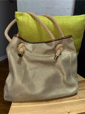 MICHAEL Michael Kors Gold Metallic Rope-Handle Tote